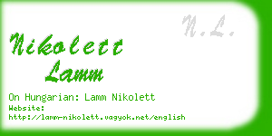 nikolett lamm business card